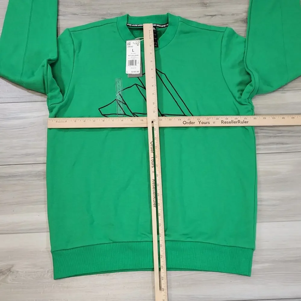 Adidas Sweatshirt Men's Large Green Fi GFX Crew Neck New